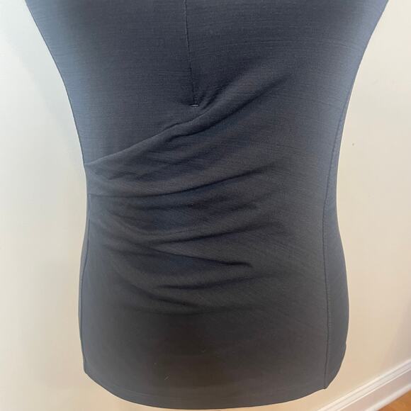 Athleta Pacifica Ruched Rash Guard 1/2 Zip Black Top Sz XS - Picture 2 of 9